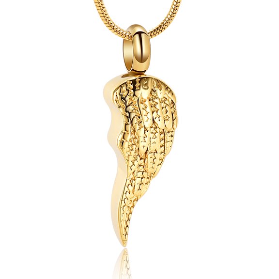 Customize Angel Wing Cremation Jewelry for Ashes Pendent for Ashes and Chain Memory Necklace