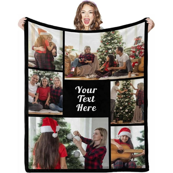Customize Blankets with Photos, 3 Photos Customizable Blanket Personalized Blankets and Throws Best Friend Blanket for Besties BBF Friendship Gifts for Women Blankets