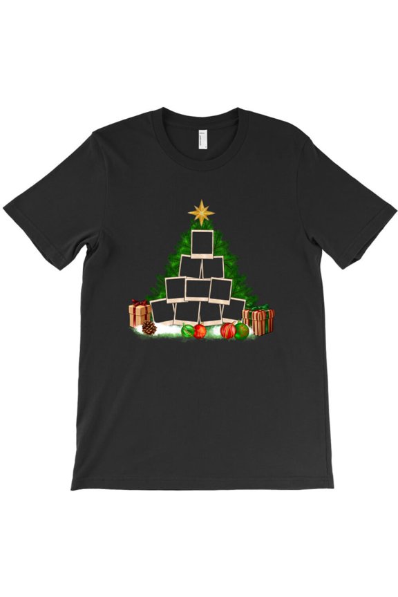 Customize Christmas Family Tree Funny Holiday Graphic T-Shirt G6514, Up to 5XL