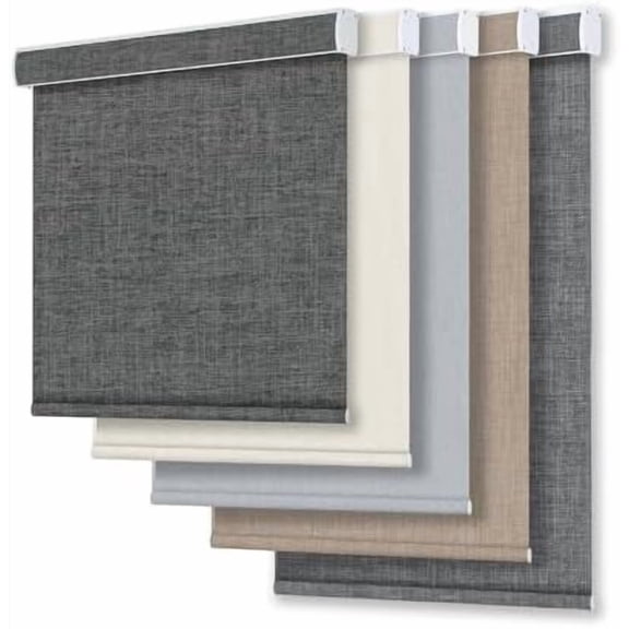 Customize Cordless Roller Shades,Blackout Blinds for Windows Thermal Insulated,UV Protection Easy to Install for Home,Office, Bathroom, Blackout Charcoal Gray, 70" W x 48" H