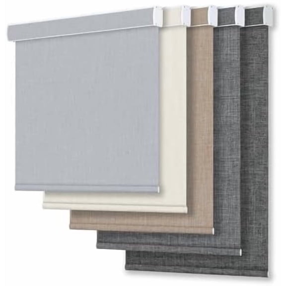 Customize Cordless Roller Shades,Blackout Blinds for Windows Thermal Insulated,UV Protection Easy to Install for Home,Office, Bathroom, Blackout Smoky Gray, 40" W x 48" H
