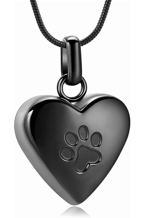 Customize Cremation Jewelry - Pet Heart Cremation Jewelry for Ashes For Dog / Cat Paw Urn Necklace Paw Print Pet Heart Urn Necklace Personalized Necklaces Engraved Names Jewelry