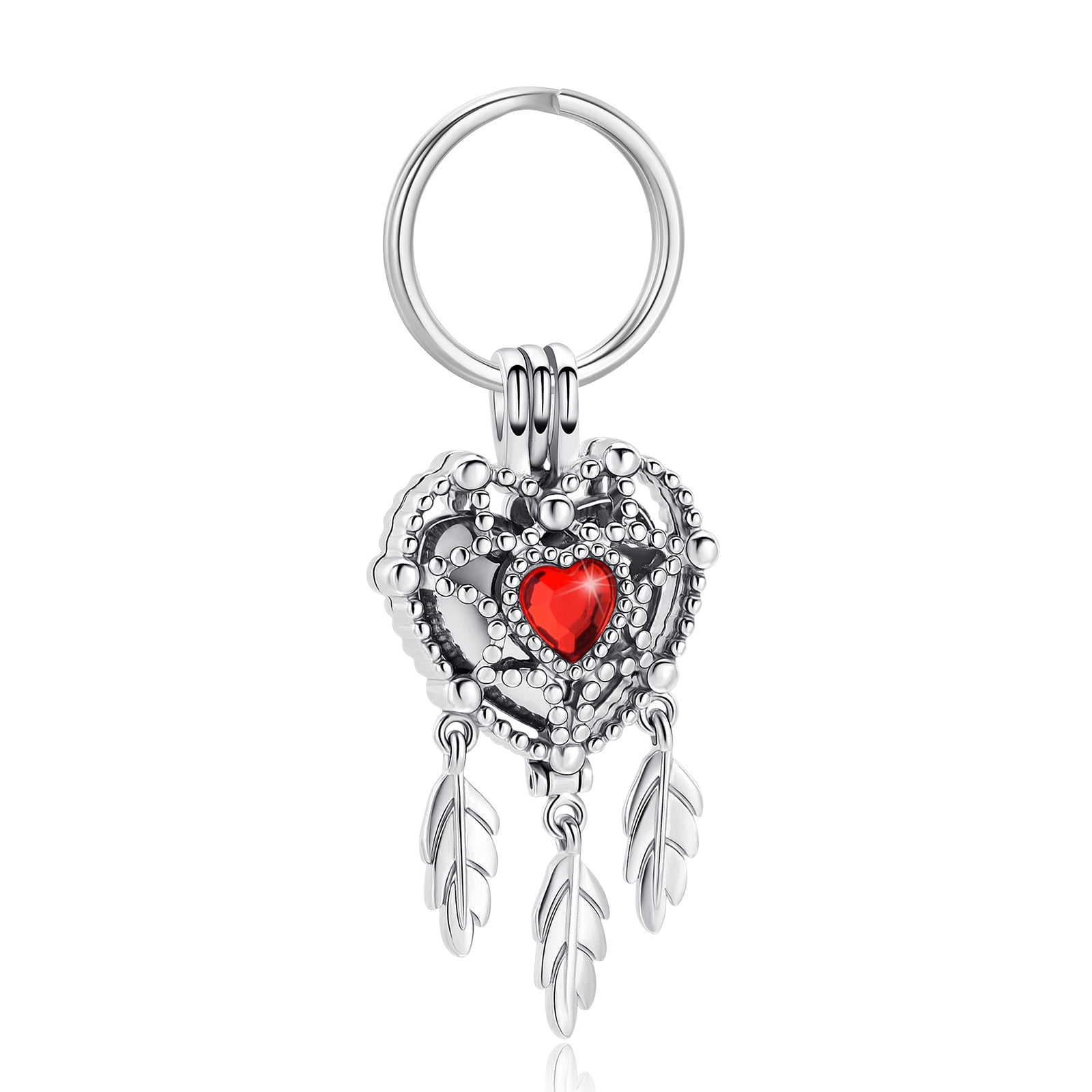 Customize Crystal Heart Dreamcather Memorial Urn Keychain for Ashes of ...