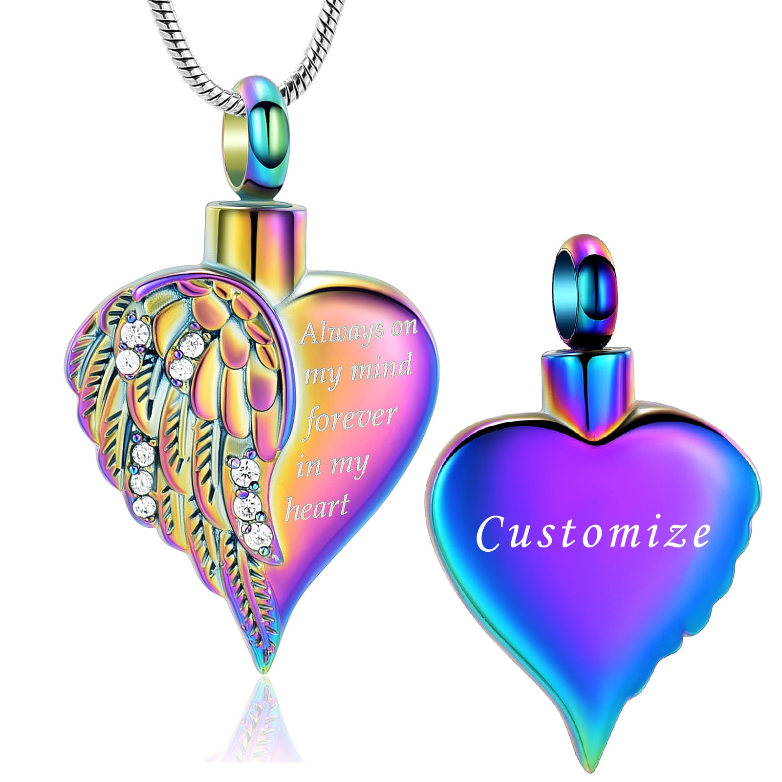 Customize Love Heart Cremation Jewelry for Ashes Holder Necklace Urn Necklace Lockets for Human