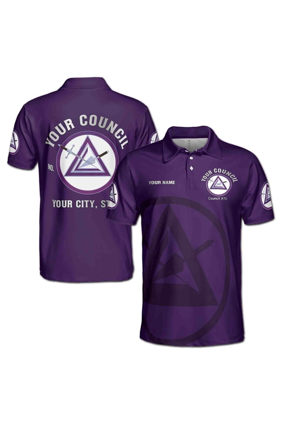 Customize Name Council Royal and Select Masters Freemasonry Men's Polo Shirt