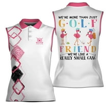 Customize Name Flamingo Golf Friends Small Gang Women Sleeveless Polo XS-4XL