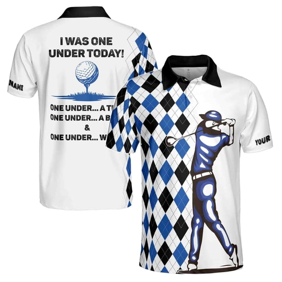 Customize Name I Was One Under Today One Under A Tree Golf Team Men 3D Polo Shirt Size S-5XL