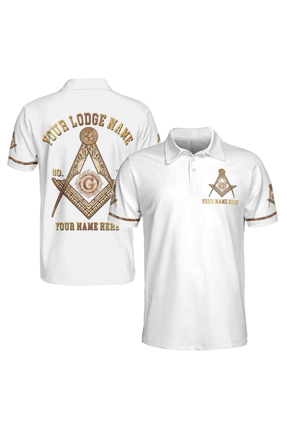 Customize Name, Lodge Name and Number Men’s Freemasonry 3D All Over Print Polo Shirt Size S-5XL