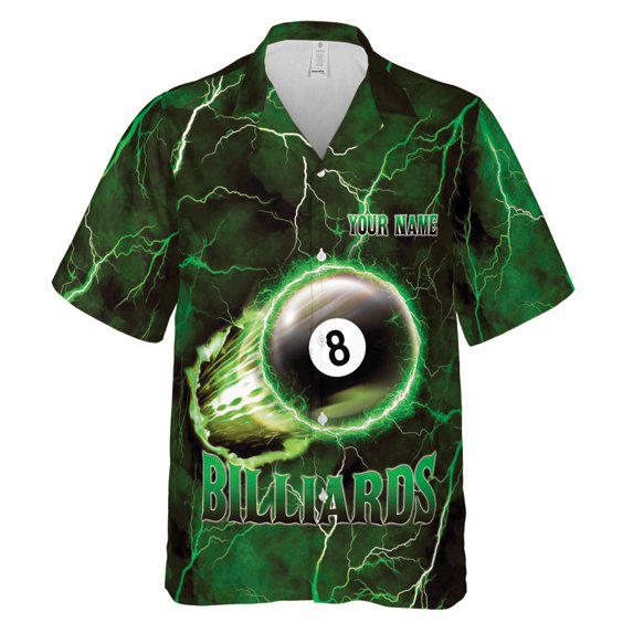 Customize Name Team Name Bowling Hawaii 3D Shirts for Men and Women, Bowling Hawaiin Shirts for Bowling Team, gift for Team (Green, S)