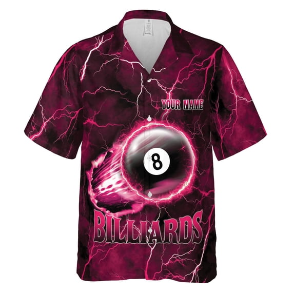 Customize Name Team Name Bowling Hawaii 3D Shirts for Men and Women, Bowling Hawaiin Shirts for Bowling Team, gift for Team (Pink, M)