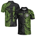 thumbnail image 1 of Customize Name Tribal Tattoo Green Black Custom Darts Men's Team Polo Shirt S-5XL, 1 of 5