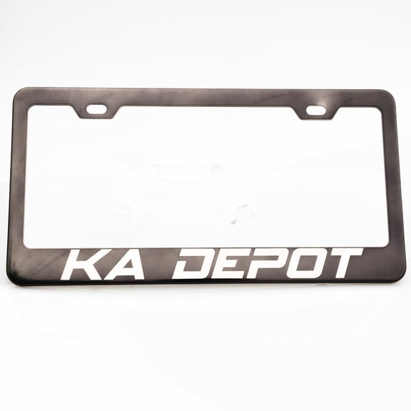 Customize Personalize Black Chrome Stainless Steel License Frame Mirror Chrome Laser Engrave Lettering with Aluminum Screw Cap