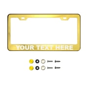 Customize Personalize KA Depot T304 8k Polish Mirror Gold Chrome Stainless Steel License Frame with Aluminum Screw Cap