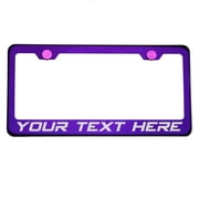 Customize Personalize KA Depot T304 8k Polish Mirror Purple Chrome Stainless Steel License Frame with Aluminum Screw Cap