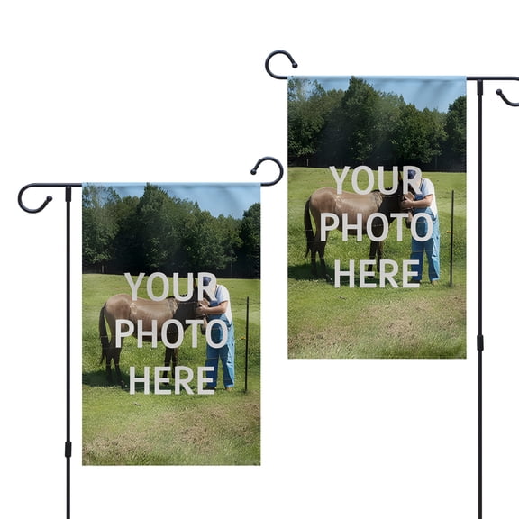 Customize Photo Garden Flag, Custom Picture Logo Text Yard Flag Decor, Personalized 12*18IN