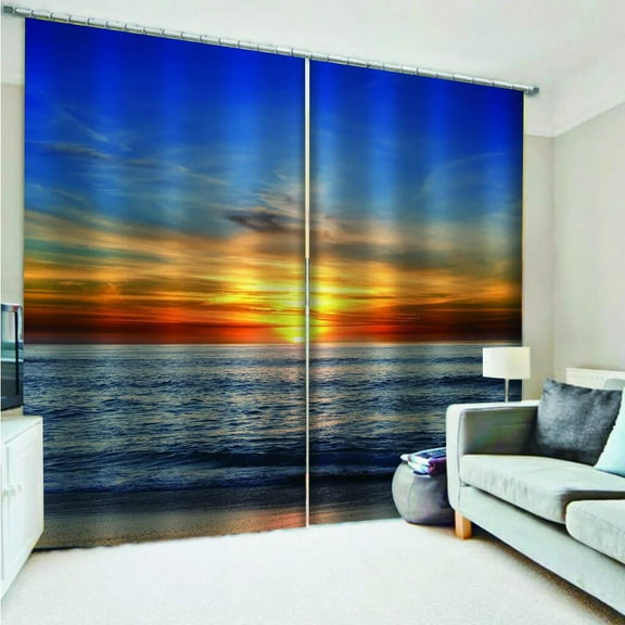 Customize Photo Natural Tige Forest Tree Print 3D 2 Pieces Window Curtain Living Room Bedroom Two Drape Decor