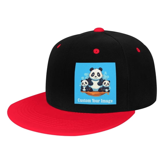 Customize Picture Children's Baseball Cap, Colorblock Flat-Brim Snapback Adjustable Hip-Hop Hat, Personalized Birthday Gift for Kids.