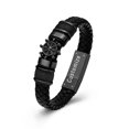 thumbnail image 1 of ⎈ Customize Rudder Braided Leather Bangle Keepsake Cremation Jewelry for Ashes of Loved One Memorial Funeral Urn Bracelet for Ashes Holder, 1 of 6