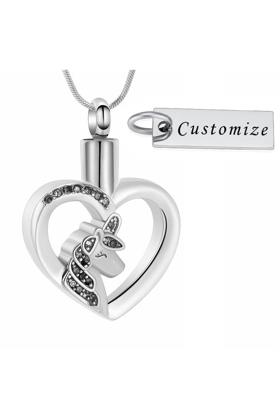 Customize Unicorn Cremation Jewelry for Ashes Urn Necklace Lockets for Human Ashes Pet Ashes Pendent