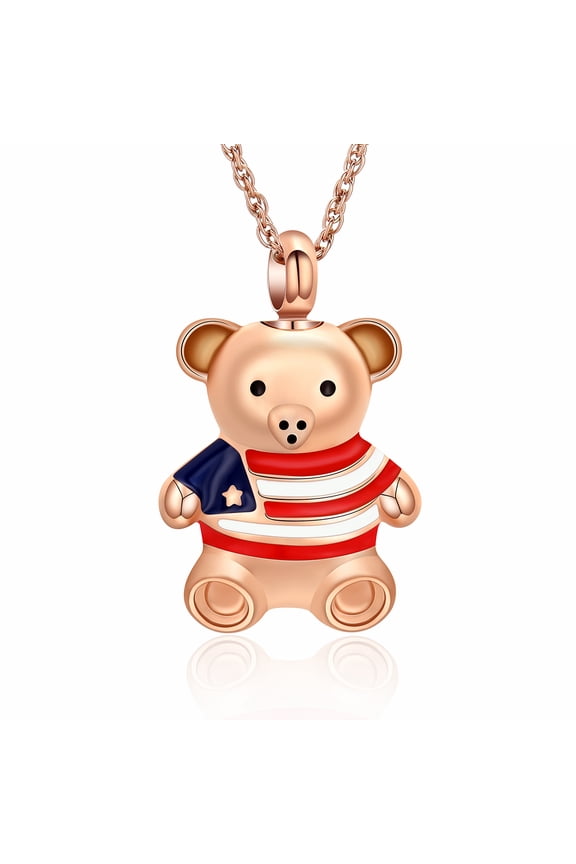 Customize Urn Necklaces -Teddy Bear Urn Necklace for Ashes Cremation Jewelry for Women Men Stainless Steel Memorial Ash Holder Funeral Keepsake Pendant