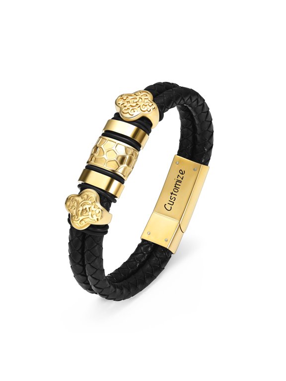 Customize Women Men Braided Leather Bangle Funeral Urn Bracelet for Ashes Holder Cremation Jewelry for Ashes of Loved One