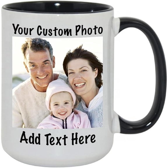 Customized 15Oz Ceramic Coffee Mugs With Personalized Text And Photo Image Upload Novelty Gift, Personalize With Different Design And Images, Bekilab Ceramic Coffee Mug, 11oz 15oz Gift