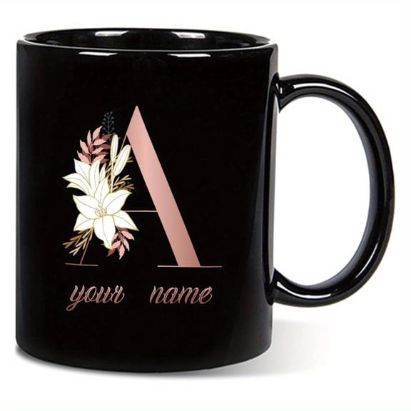 Customized 1PC Alphabet Letter Initial Personalized Ceramic Coffee Mug Multipurpose Hand Wash Only Reusable Mug Ideal Christmas Holiday Mother s Day Y