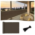 Customized 3'x30' Brown Balcony Privacy Screen,90 Shade Apartments