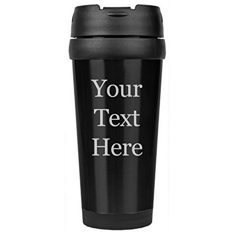 Custom Engraved Travel Coffee Tumbler With Lid and Handle
