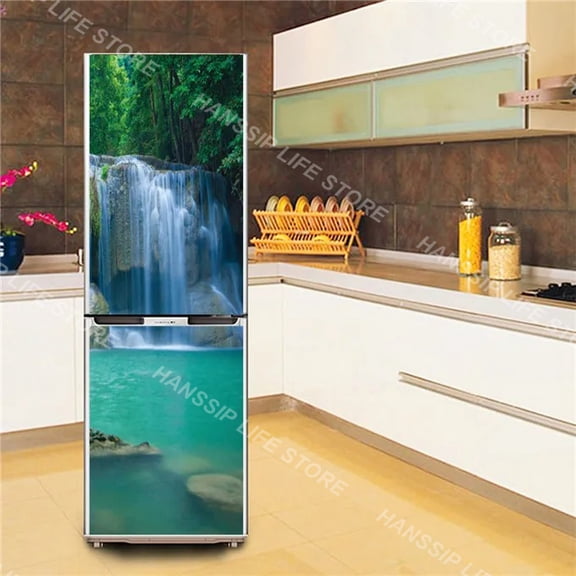 Customized 3D Refrigerator Sticker Self-Adhesive Wallpaper Home ration Kitchen Poster Freezer Fridge Door r Decals Mural