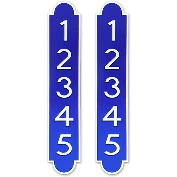 Customized Address Numbers Stickers for Outside 2 Pack, Highly Reflective Aluminum Easy Peel and Stick Vinyl Decal for Mailbox/House/Apartment/Warehouse( 3"x9", Blue)
