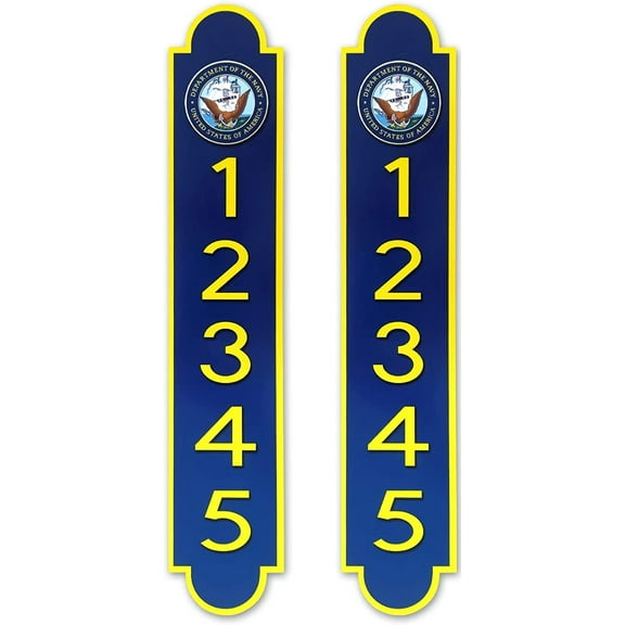 Customized Address Numbers Stickers for Outside 2 Pack, Highly Reflective Aluminum Easy Peel and Stick Vinyl Decal for Mailbox/House/Apartment/Warehouse( 3"x9", Navy)