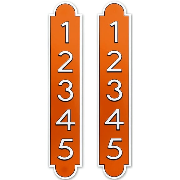 Customized Address Numbers Stickers for Outside 2 Pack, Highly Reflective Aluminum Easy Peel and Stick Vinyl Decal for Mailbox/House/Apartment/Warehouse( 3"x9", Orange)