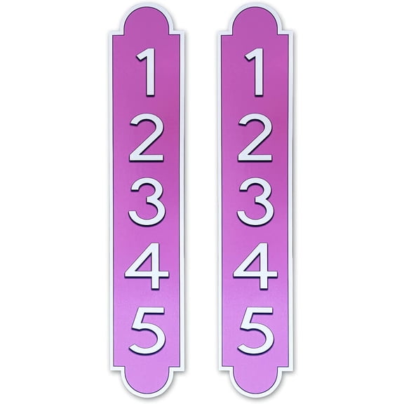 Customized Address Numbers Stickers for Outside 2 Pack, Highly Reflective Aluminum Easy Peel and Stick Vinyl Decal for Mailbox/House/Apartment/Warehouse( 3"x9", Pink)