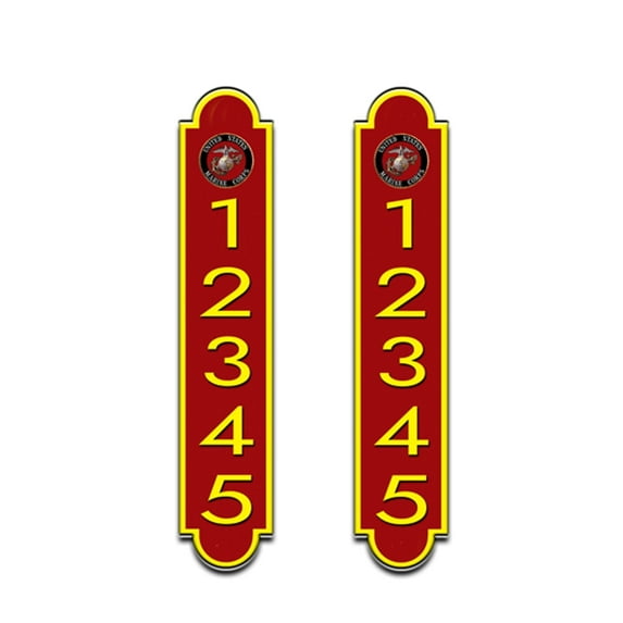 Customized Address Numbers Stickers for Outside 2 Pack, Highly Reflective Aluminum Easy Peel and Stick Vinyl Decal for Mailbox/House/Apartment/Warehouse( 5"x20", Marines)