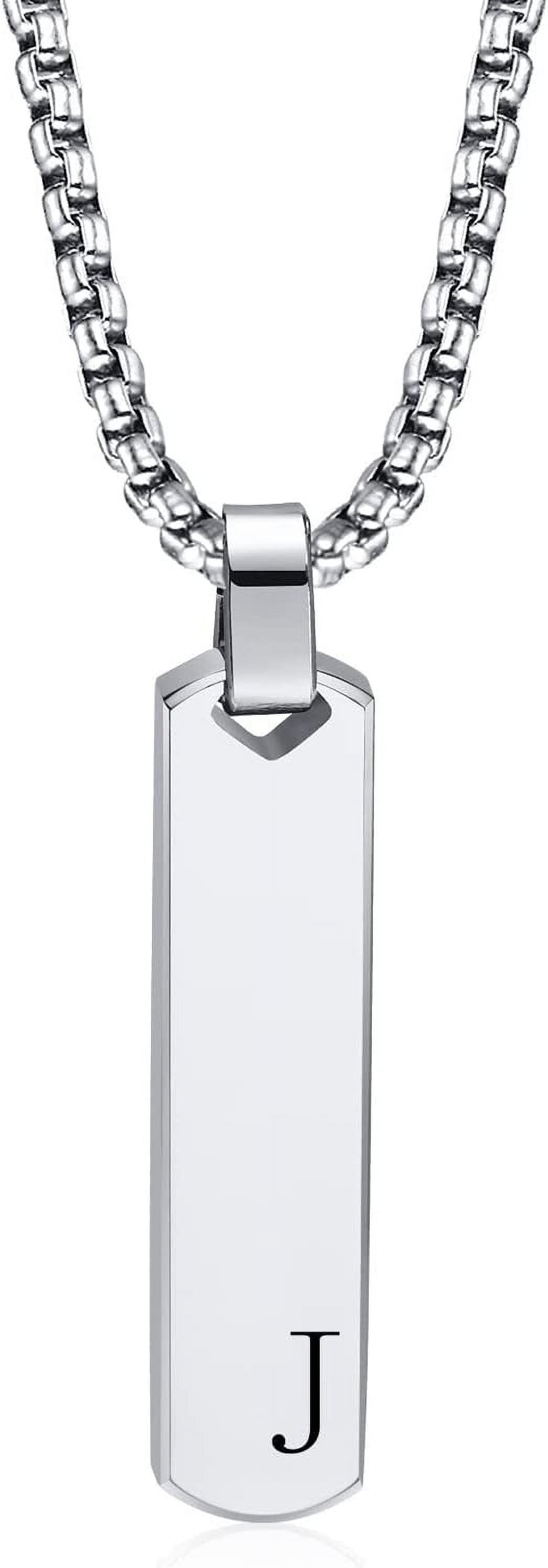 Customized Bar Initial Necklaces for Men Mens Geometric