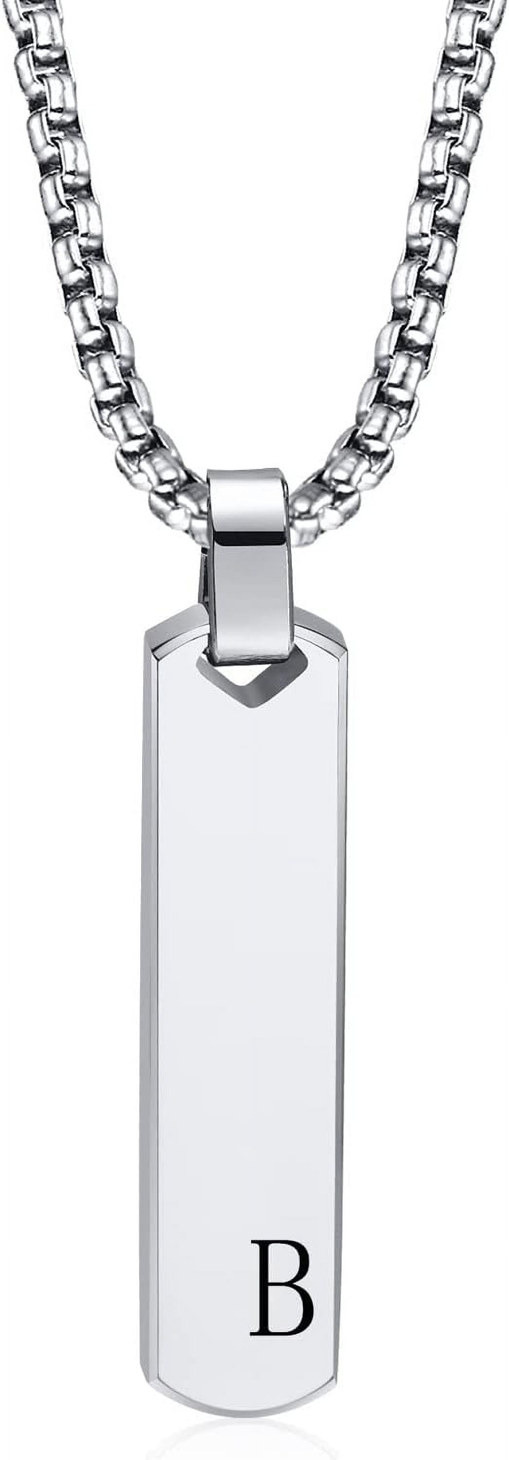 Customized Bar Initial Necklaces for Men Mens Geometric