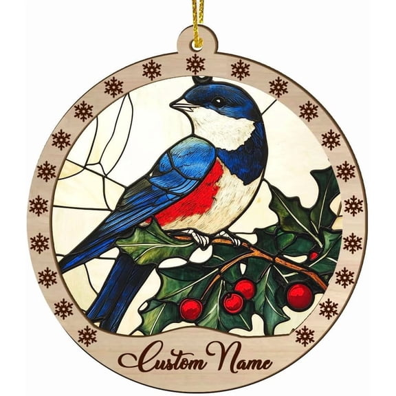 Customized Barn Swallow Stained Glass Sun Catcher, Barn Swallow Ornament, Barn Swallow Christmas Keepsake, Barn Swallow Christmas Hanging Decor. HqBPlg (Barn Swallow 5)