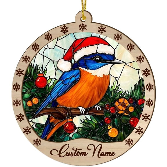 Customized Barn Swallow Stained Glass Sun Catcher, Barn Swallow Ornament, Barn Swallow Christmas Keepsake, Barn Swallow Christmas Hanging Decor. roBOon (Barn Swallow 14)