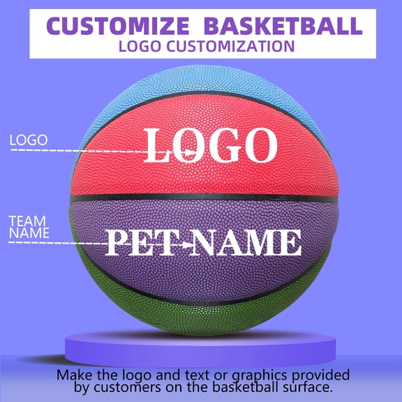 Customized Basketball,Official Size 7/6 For Men's&Women's Basketball Gifts In&Outdoor Soft Leather Balls Game Training(Deflated)