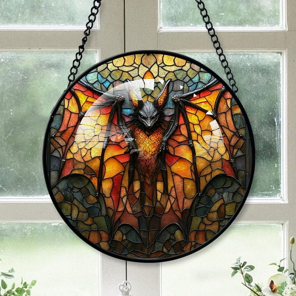 Customized Bat Paper Hanging Stained Glass for Windows , Bat Paper Hand-Painted Sun Catcher, Bat Paper Garden Hangings Christmas, for Home Décor Nk3kHE