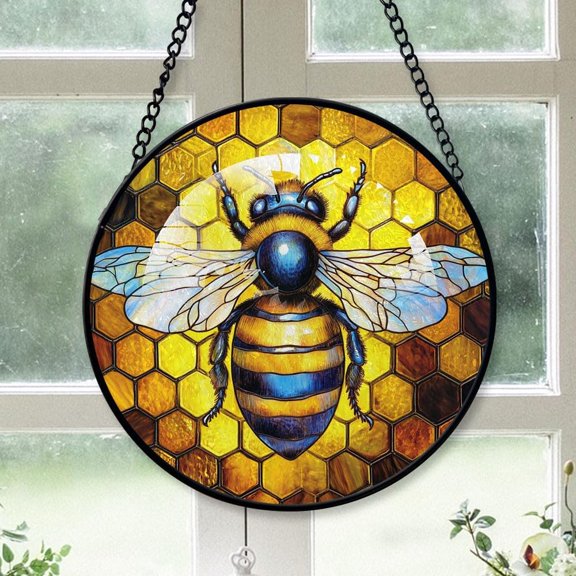 Customized Bee Christmas Stained Glass, Bee for Christmas Tree, Bee Christmas Dcor, Ornament 2025 1swepX