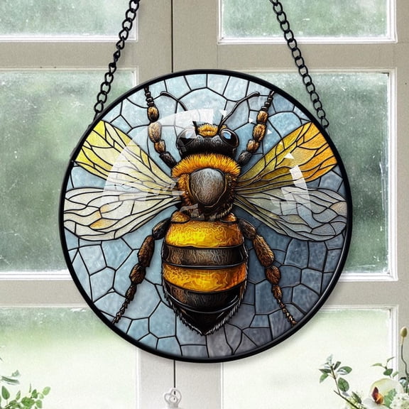Customized Bee Christmas Stained Glass, Bee for Christmas Tree, Bee Christmas Dcor, Ornament 2025 Y1Kfx7
