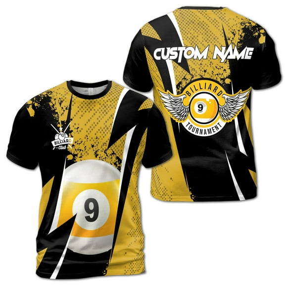 Customized Billiard 9 Ball For Pool Lovers Unisex T-Shirt S-5XL