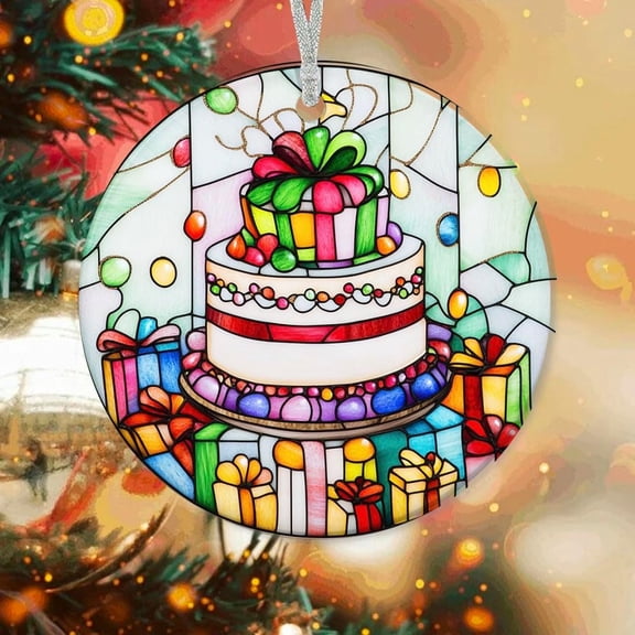 Customized Birthday Cake Christmas Christmas Ornaments, Birthday Cake Christmas for Christmas Tree, Birthday Cake Christmas Christmas Dcor, Ornament 2025 YqSery