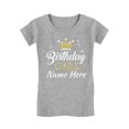 thumbnail image 1 of Customized Birthday Girl Shirt Princess Crown Youth Kids Girls' Fitted T-Shirt M (5-6T) Gray, 1 of 4