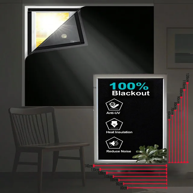 Customized Blackout Blinds Travel Portable Blackout Window Shades Selfadhesive Waterproof