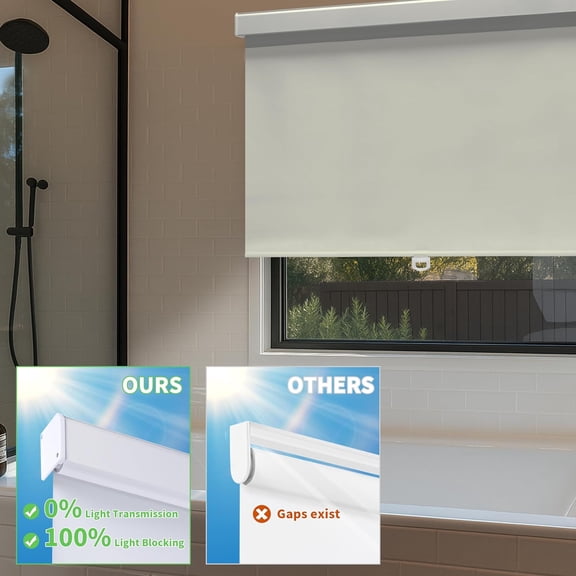 Customized Blackout Shades for Windows, Free-Stop Cordless Roller Shades, Thermal-Insulated Blinds, Pull-Down Window Shades for Office, Bedroom (Grey, 23'' W x 108'' H)$$Home Decor, Kitchen, & Other