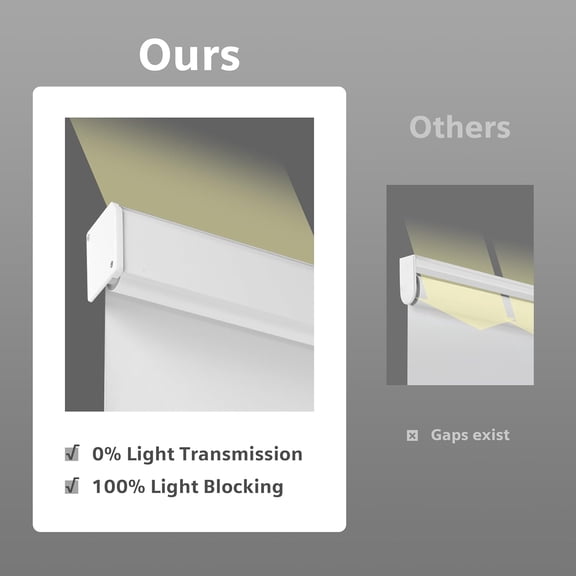 Customized Blackout Shades for Windows, Free-Stop Cordless Roller Shades, Thermal-Insulated Blinds, Pull-Down Window Shades for Office, Bedroom (White, 61.5'' W x 90'' H)