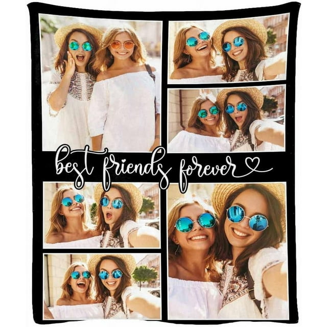 Customized Blanket with Photo Name Sisters Forever Personalized Friends ...